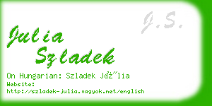 julia szladek business card